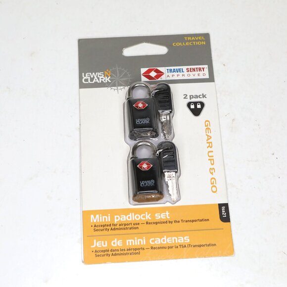 Lewis N Clark Mini Padlocks Luggage TSA21 2 Pack Black Travel Vacation - Picture 4 of 4